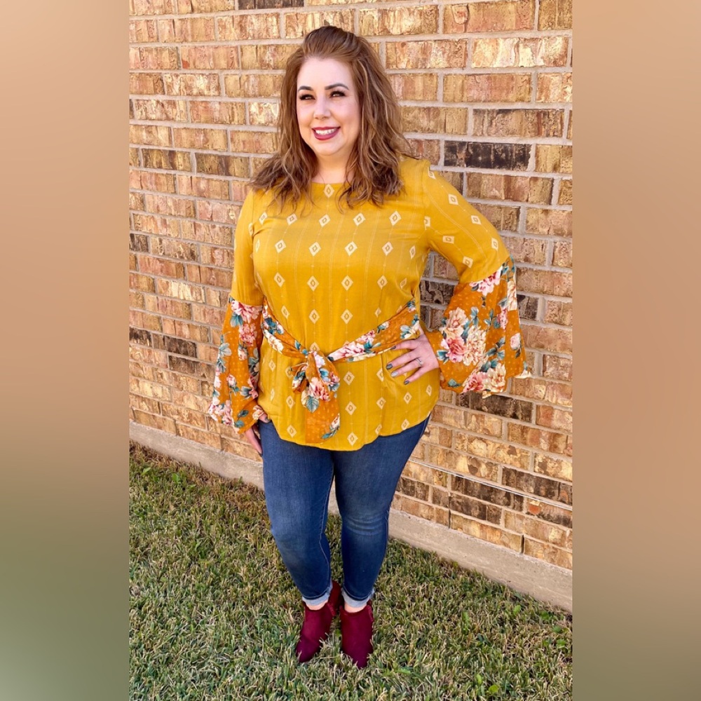 Bell Sleeve Blouse Plus